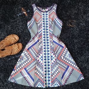 Geometric Skater Dress